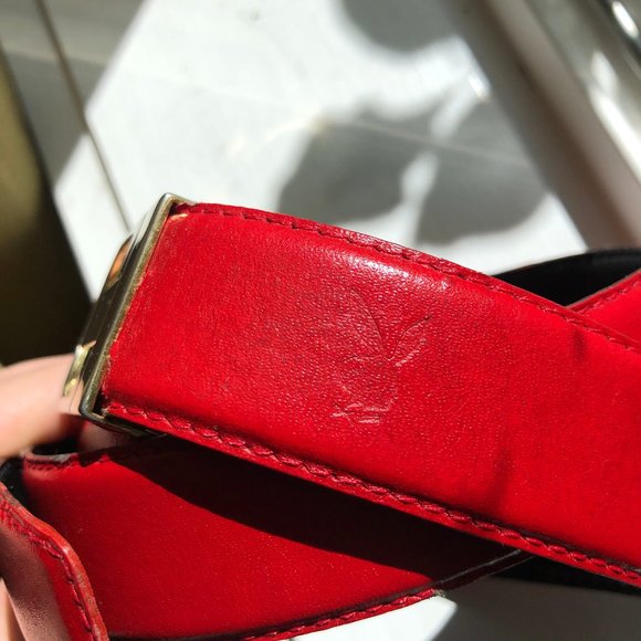 Vintage 1970s Playboy Belt Red 31"-37" - Picture 2 of 7